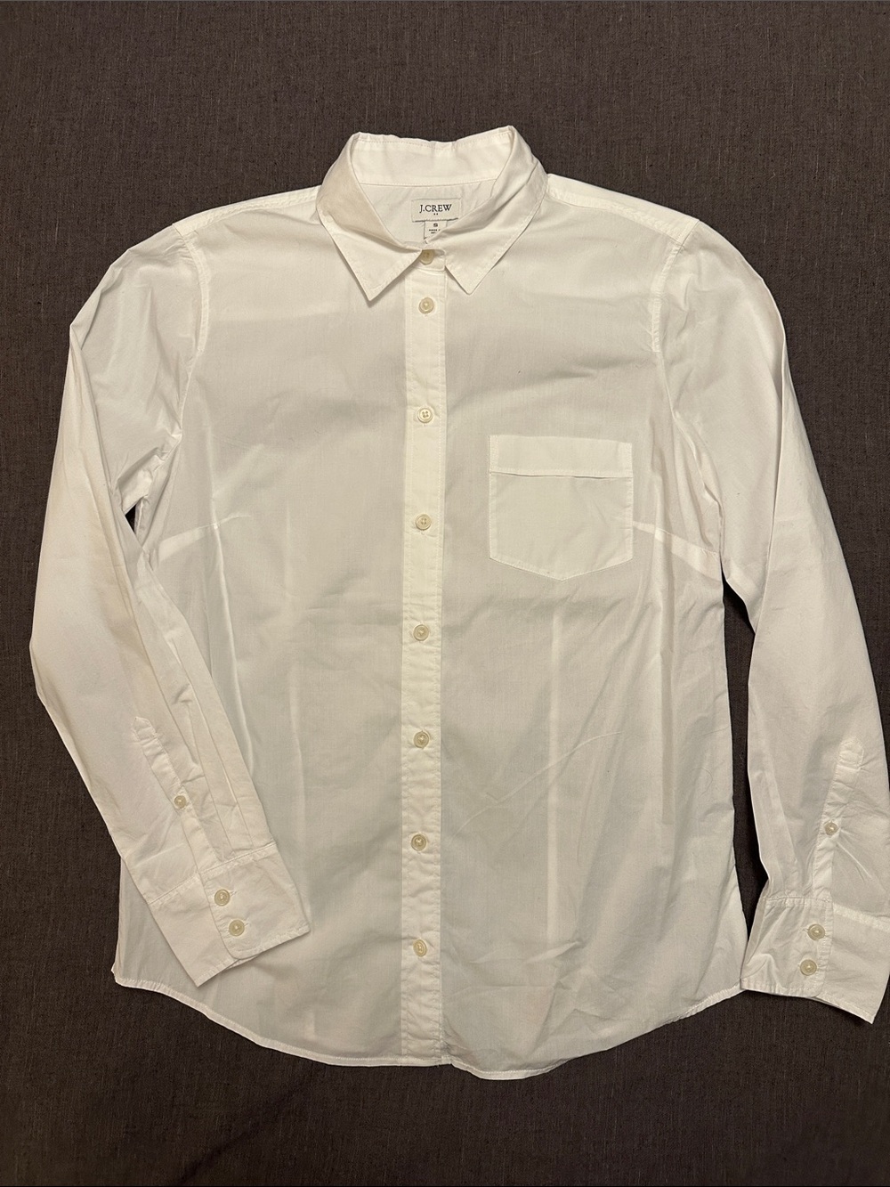 J. Crew Women’s White Long-Sleeve Button Down Shirt